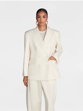 KBB by KAHLANA ‘The David Blazer' Double-Breasted Cream Blazer
